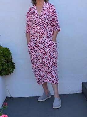 Vintage (1980s) Bogner Dress Red floral print